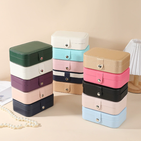 Jewelry Travel Organizer Box Pu Leather Portable Jewellery Storage Holder for Rings Earrings Necklace Bracelet Bangle