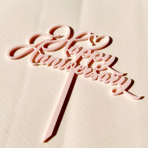 Décoration de gâteau en acrylique, cœur, joyeux anniversaire, pour mariage, anniversaire, insertion de gâteau en acrylique, nouveauté <span class=keywords><strong>2023</strong></span> - Product Image 4
