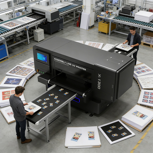 Auto-Loading CCD UV Flatbed Printer Flex 1300x1900mm 3-6 Heads Optional Instant Drying Assembly Line Ready Production SONPUU