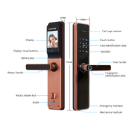 Cerradura de Puerta Biométrica con Manija de Palanca, Cerradura Electrónica Inteligente con Teclado y Contraseña para Hotel, Dormitorio, Apartamento