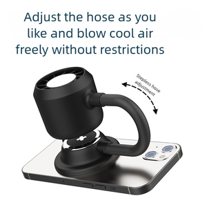 Ventilateur magnétique portable à faible bruit avec lumière nocturne, tuyau flexible, moteur sans balais, refroidissement puissant, idéal pour téléphone - Product Image 4