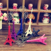 Zakka Épicerie Creative Photo Titulaire Stand Clips Tour Eiffel Artisanat Nom D'entreprise Carte Clip Notes Dossier Découpe Impression