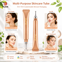 Tubes en plastique du fabricant, diamètre 16 mm, emballage souple en PE pour crème contour des yeux avec applicateur métallique rafraîchissant, tube cosmétique personnalisé pour le soin des yeux