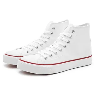 Chinese Factory Rubber Sole Vulcanize Canvas Trendy Shoes High Top Classic Canvas Shoes