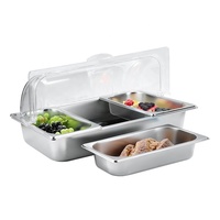 YD FDW Edelstahl NSF-Zertifizierte Party- und Restaurant-Buffet-Ausrüstung Speisenwärmer-Vitrine mit Rolltop-Abdeckung