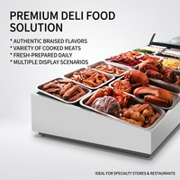 Vitrine chauffante pour aliments chauds avec éclairage LED, vitrine réfrigérée pour charcuterie, chauffe-plats pour hôtel, buffet, restaurant