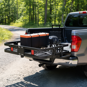 Porte-bagages de remorque robuste 500 lb 60x24x14 pouces avec support de plaque d'immatriculation pour camion - Product Image 2