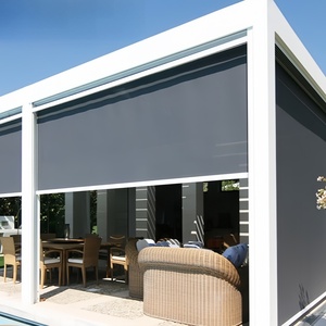 Terrasse <span class=keywords><strong>de</strong></span> jardin motorisée personnalisée Pergola bioclimatique à <span class=keywords><strong>toit</strong></span> rétractable Pergola extérieure en aluminium Stores roulants sans fil - Product Image 2