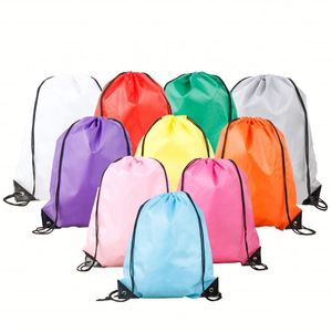 Custom Logo Waterproof Polyester 210D Draw String <b>Backpacks</b> Bag Travel Promotional Nylon <b>Drawstring</b> Bag with Zipper - Product Image 3