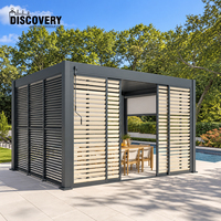 Pergola moderne en aluminium thermolaqué sur mesure, écologique, pour jardin, patio, restaurant et hôtel