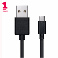 Kabel USB Mikro Tipe Plastik dan Pengisi Daya, Kabel USB Mikro Ke 2.0 Tipe A Male untuk Ponsel Android Samsung dan Lainnya