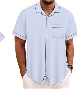 Custom Sublimatie Full Print Heren Stand Kraag Korte Mouw Odm Smart Casual Bloemen Hawaiian Shirts Snel Droog Zomer Strandkleding - Product Image 2