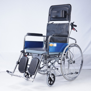 Fenghe Manual Wheelchair Steel Aluminum Alloy <b>Reclining</b> Commode Seat Mobility Aid for Elderly - Product Image 1