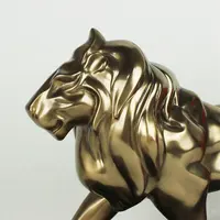 Estátua de leão de bronze personalizada, escultura de animal de metal