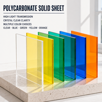 Plaque solide en polycarbonate transparent avec une transmission lumineuse élevée, finition lisse et choix multiples de couleurs