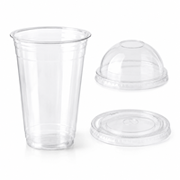 Gobelets en plastique transparents biodégradables compostables jetables personnalisés de 10 12 14 16 20 24 oz Gobelet en PLA à boire froid avec couvercles