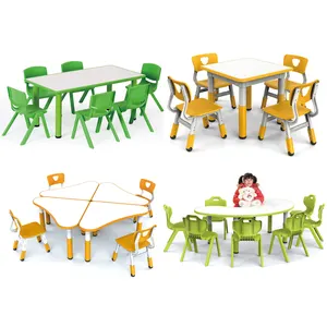 थोक फैक्टरी मूल्य के लिए पूर्वस्कूली फर्नीचर बच्चों प्लास्टिक टेबल कुर्सियों बच्चों के फर्नीचर सेट