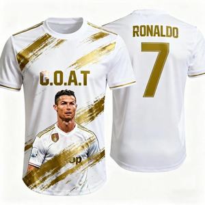 25-26 Cristiano <strong>Ronaldo</strong> Club Commemorative Football Jersey Autumn Sports Dry Quickly Men's T-Shirt Kid's <strong>Clothing</strong> - Product Image 1