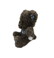 Peluche Ours Brun Foncé Ute en Polyester avec Décorations à Carreaux Bleus, Poupée en Peluche Super Douce, Cadeau d'Anniversaire pour Enfants, Vente en Gros
