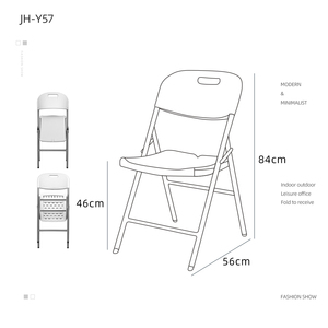 Chaise de jardin en plastique blanc, chaises pliantes en résine blanche pour les fêtes - Product Image 2