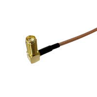 Câble assemblé RG316 en cuivre à prix usine, connecteur SMA femelle vers SMA femelle coudé
