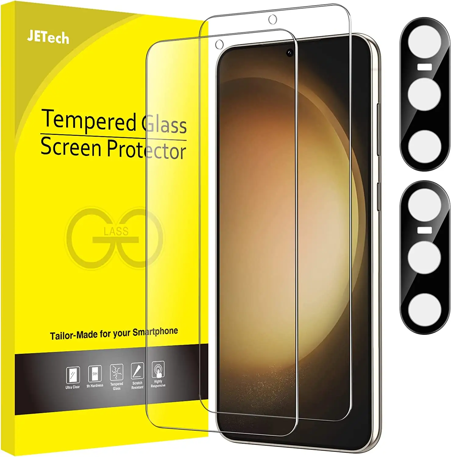 Закаленное стекло 2 в 1 для Samsung Galaxy 23 Plus с объективом камеры, Защита экрана для Samsung S23 S22