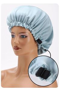 Gorro de Satén para Dormir de Doble Capa con Banda Elástica Ajustable para Mujer - Gorros para Dormir y para la Ducha - Product Image 3