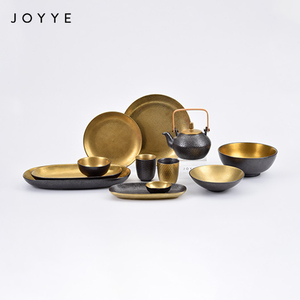 Joyye-plato de cena de baño, chapado en oro, 25cm, hecho a mano, 10 pulgadas, platos de Navidad - Product Image 4