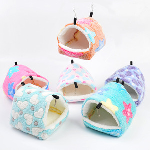 Koraal Fleece Klein Huisdier Warm Katoen Nest Eekhoorn Suiker Zweefvliegtuig Winter Warme Katoenen Hangmat Hamster - Product Image 4