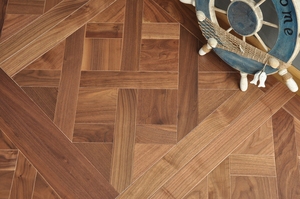 Noyer américain <span class=keywords><strong>Versailles</strong></span> Parquet Plancher en bois Haut <span class=keywords><strong>de</strong></span> gamme Personnalisé pur Noyer fait à la main Plancher en bois massif - Product Image 5