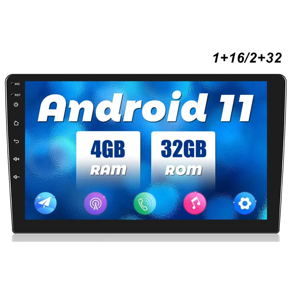 Car Radio Dvd Player 9" Inch 4+32G Android 11 Car Touch Screen Stereotouch Screen 1 Din Universal Customizable Support