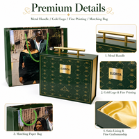 Boîtes de mariage magnétiques vertes de luxe à faible MOQ - Boîtes cadeaux en carton personnalisées imprimées pour invitations et cadeaux de fête, sacs de mariage
