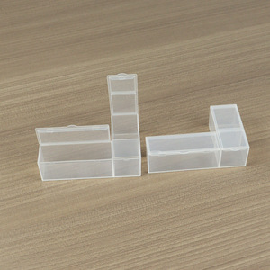 Transparent L-Shaped Storage <b>Box</b> 8.9x5.7x2.5cm With Compartments For Fishing <b>Tackle</b> Desktop Organizer - Product Image 2