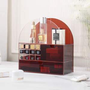 Boîte de rangement moderne en acrylique pour soins de la peau, organisateur de parfums de bureau avec forme rectangulaire en plastique PP et utilisation de cartes magnétiques - Product Image 1
