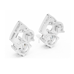 ต่างหูเพชรทรงเชฟรอนแบบกลม ขนาด 0.50-5.00 กะรัต เพชรเลี้ยงในห้องปฏิบัติการ ตัวเรือนทองคำแท้ ดีไซน์หรูหรา เรียบง่าย สง่างาม - Product Image 4