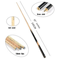 Stik Snooker 57-Inci 3/4 Harga Terjangkau, Ujung Stik 10mm Kayu Ash, Stik Biliar Snooker Kayu Ash TP-C2020