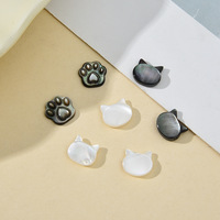 Anpassbare Natürliche Schwarze und Weiße Perlmutt-Muschelperlen in Katzenkopf- und Pfotenform für DIY-Ringe, Armbänder und Handgemachten Schmuck