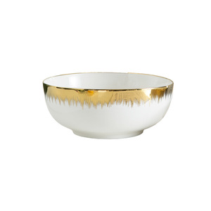 Tazón Cerámico Escandinavo Simple con Borde Dorado para Uso Diario en el Hogar, Elegante para Servir Ensaladas, Fideos y Arroz - Product Image 6