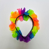 Serre-têtes Hawaïens à Fleurs, Coiffes Arc-en-ciel, Décorations pour Fêtes Tropicales, Plage et Carnaval