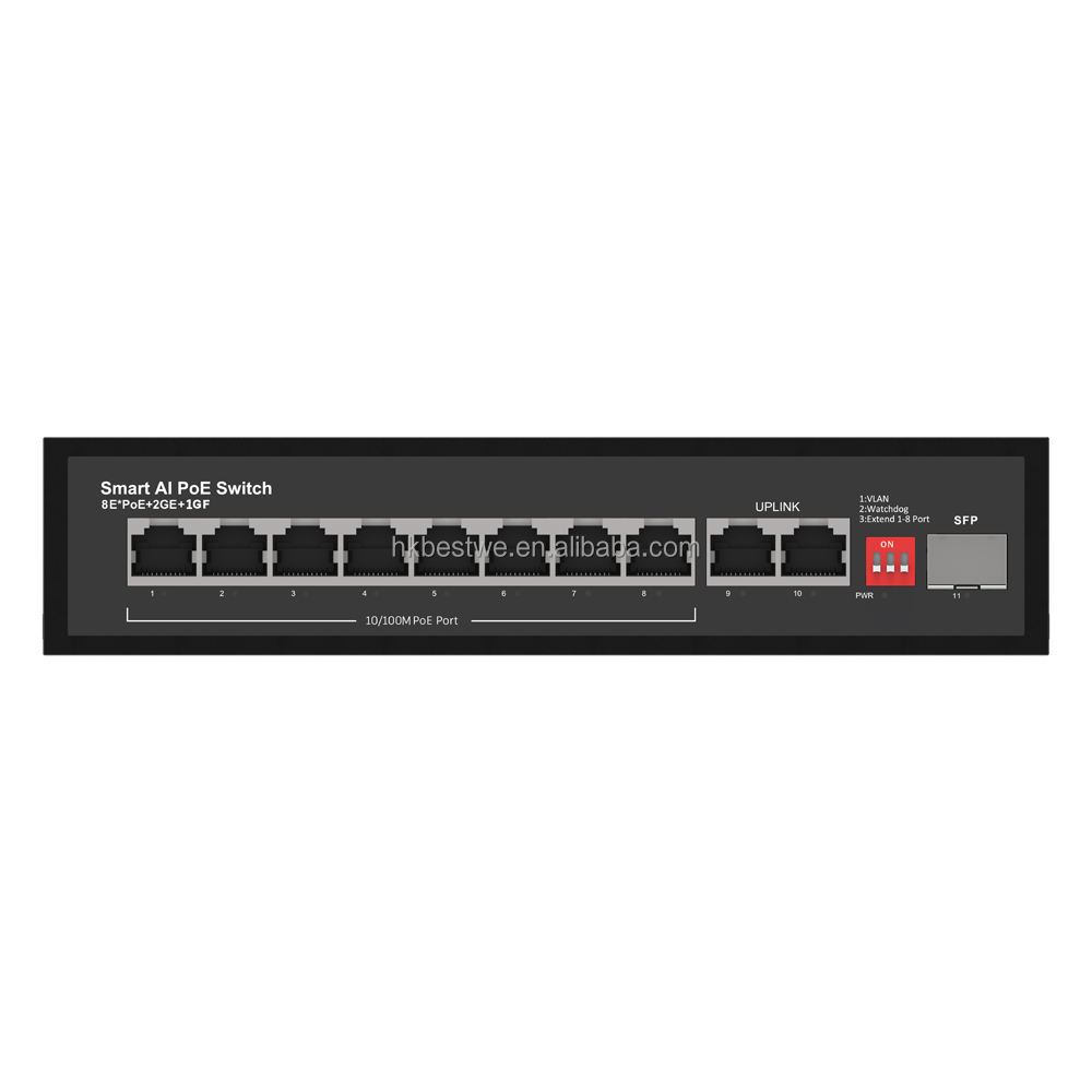 สีดำ (8oE 100ม. + 2RJ45 + 1SFP)