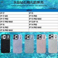 Pour iPhone 17 Pro Max – Coque antichoc scintillante en TPU+PC avec diamants, sans support
