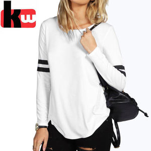 <span class=keywords><strong>Camiseta</strong></span> suave de algodón 100% para mujer, <span class=keywords><strong>camiseta</strong></span> de manga larga transpirable con cuello redondo - Product Image 3