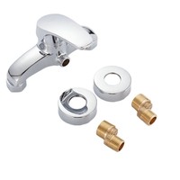 Robinet de douche monocommande en cuivre chromé avec kit de pommeau de douche chaud et froid pour baignoire