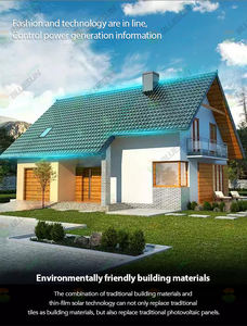 Ubin atap Panel surya 30W, kaca ganda ubin surya untuk penggunaan rumah energi bersih Panel surya konstruksi atap - Product Image 4