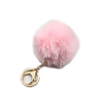 Porte-clés mousqueton vintage en gros, avec pompon et boule décorative mignonne, idéal pour cadeaux d'entreprise