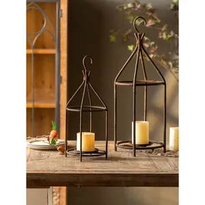 New Scandinavian Style Craft Candle Holder Metal Decor Mini Bird Cage Wedding Candelabra