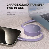 Câble de charge rapide USB-C rétractable 240W 1M en TPE compatible avec iPhone 17 et ordinateurs PC