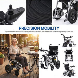 Fauteuil roulant électrique pliable et portable, léger, avec moteur puissant de 400 W, pour adultes handicapés et personnes âgées - Product Image 3