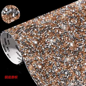 Hongcai 3mm Farbe Strass Harz zurück Gummi Diamant Aufkleber DIY Schuhe Kleidung Zubehör dekorative Strass Transfer