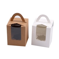 Vente en gros Boîte d'emballage pour muffins en papier kraft avec 1 2 4 6 trous pour bouquet de mariage, boulangerie et pâtisserie